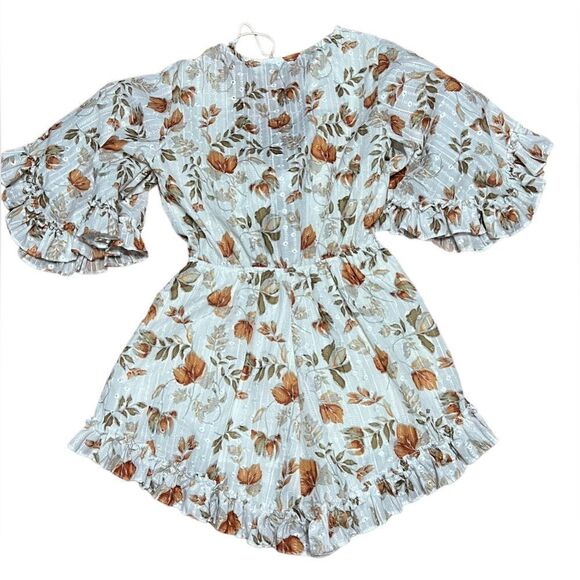 Petal + Pup Frilled White & Orange Romper - Picture 4 of 4